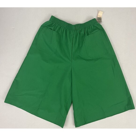 Vintage Women's 14 Culottes Pull On Shorts Green Hi Rise Pockets NWT - Picture 1 of 5